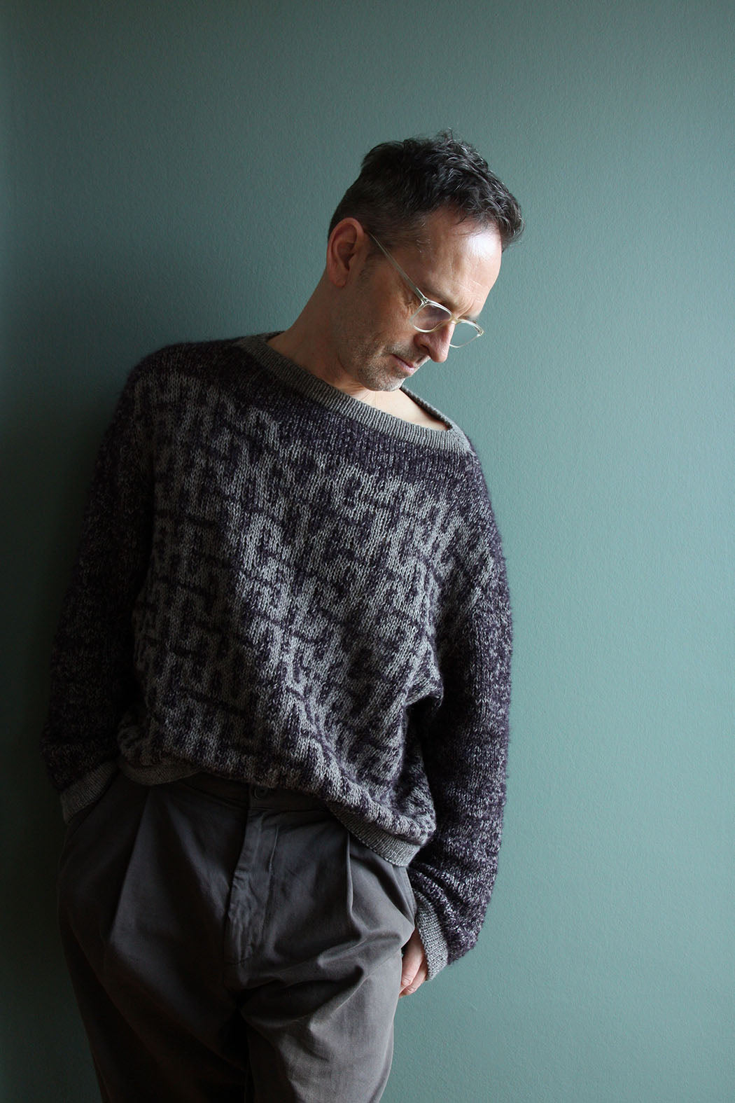Hanseatic Sweater submarine neckline boulcle oversized unisex colourwork handknit
