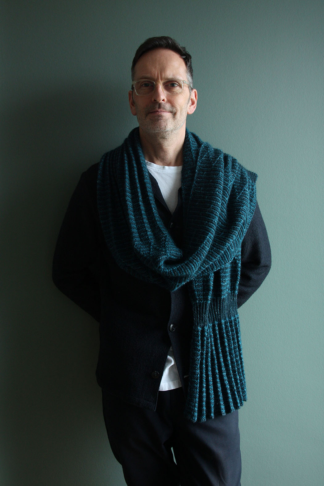 CHORD SCARF | plissierter Schal mit Mosaikmuster